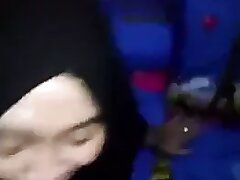 Hijab blowjob pop-shot